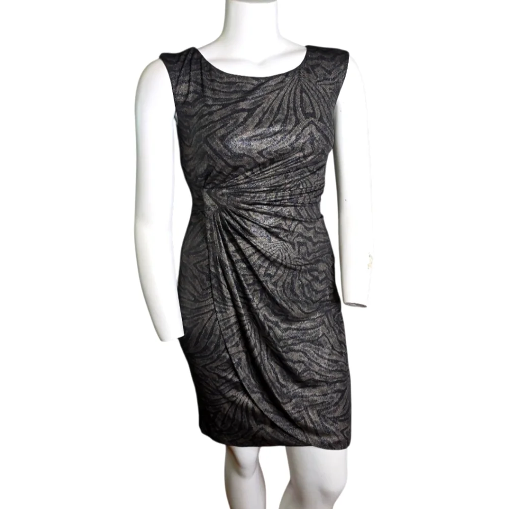 Connected Apparel Faux Wrap Dress Size 8 NWOT